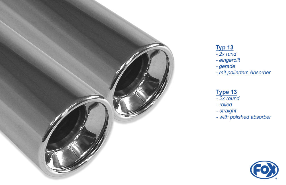 FOX VW Golf IV Endschalldämpfer Ausgang rechts/links Ø63,5mm - 2x76 Typ 13 rechts/links