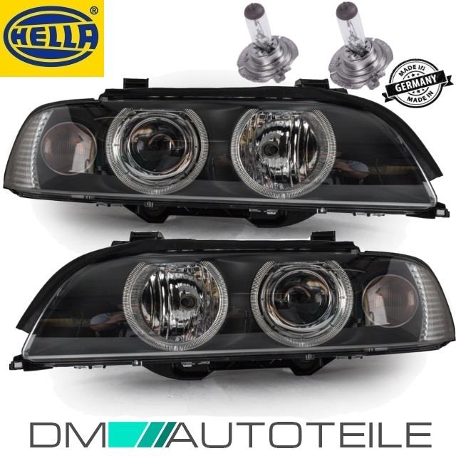 SET HELLA Angel Eyes Scheinwerfer Schwarz RECHTS LINKS H7 Celis® für BMW 5er E39