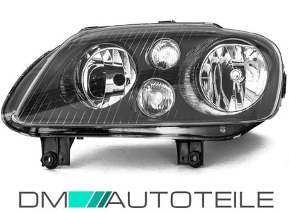 Scheinwerfer Links Schwarz + Motor passt für VW Touran 03-06 / VW Caddy 04-10