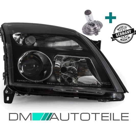 Set Opel Vectra C Signum Klarglas Scheinwerfer rechts Schwarz H7/H7 für LWR+H7 Birne