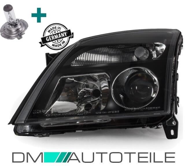 Set Opel Vectra C Signum Klarglas Scheinwerfer links Schwarz H7/H7 für LWR+H7 Birne