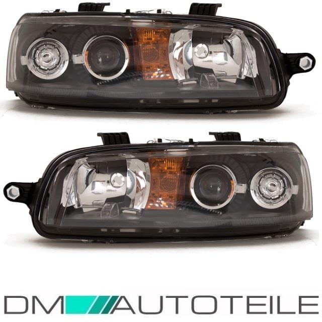 Set Fiat Punto 188 Scheinwerfer Schwarz Links Rechts H1/H1 99-03