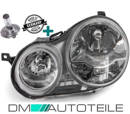 Scheinwerfer links Klarglas + Stellmotor H7/H1 + H7 Birne passt für VW POLO 9N 01-05