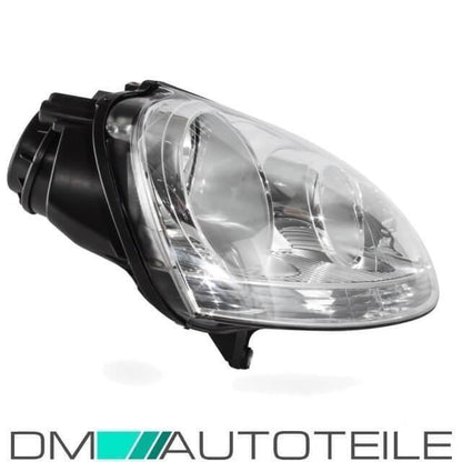 Scheinwerfer rechts H7/H7 Chrom + H7 passt für VW GOLF 5 ab 2003-2008 + Jetta