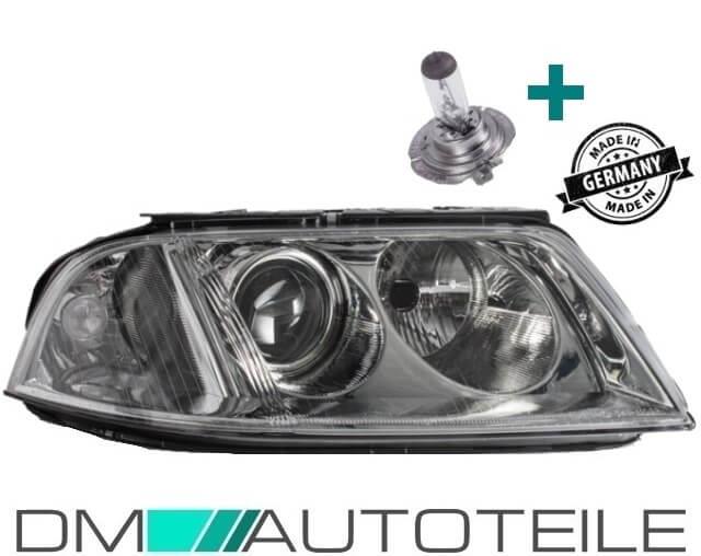 Scheinwerfer links für LWR H7/H7 + 1x H7 Birne passt für VW Passat 3BG ab 2000-2005