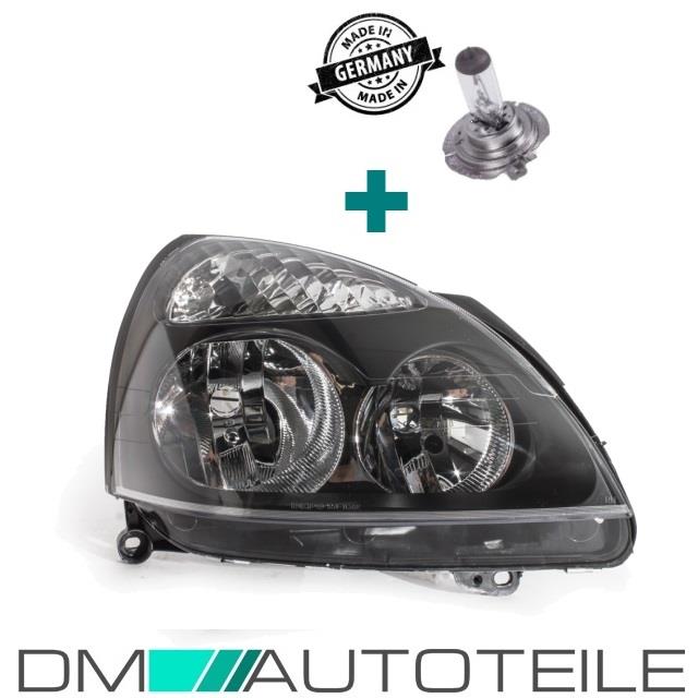 Set Renault Clio II Scheinwerfer rechts schwarz Bj 01-05 H7/H1 VR6 Design+Birne
