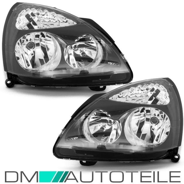 Set Renault Clio II PH2 Scheinwerfer rechts+links Schwarz Bj 01-05 H7/H1 VR6 Design
