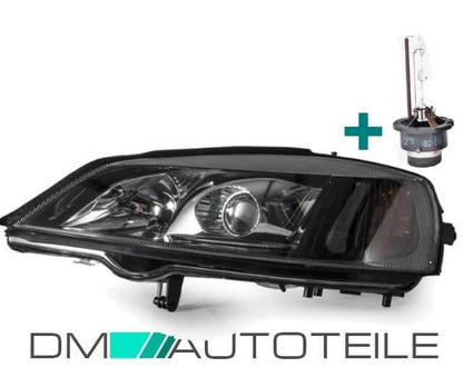 Set Opel Astra G Xenon Scheinwerfer links Schwarz Bj 97-04 für LWR D2S/H7+Brenner