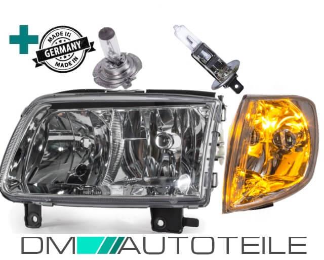 Scheinwerfer Klarglas Links Frontblinker + Birnen passt für VW Polo 6N2 ab 99-01