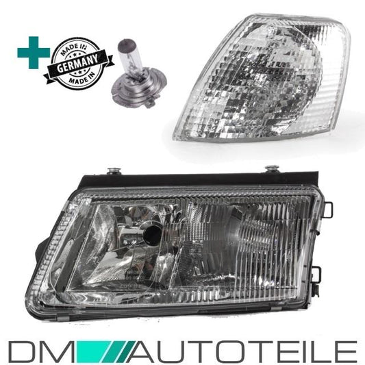 Scheinwerfer links mit Nebel H7/H4 + Blinker + H7 Birne passt für VW Passat 3B 1997-2000