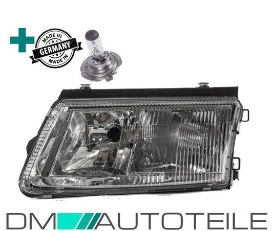 Scheinwerfer Links mit Nebel für LWR H7/H4 + 1x H7 Birne passt für VW Passat 3B ab 1996-2000