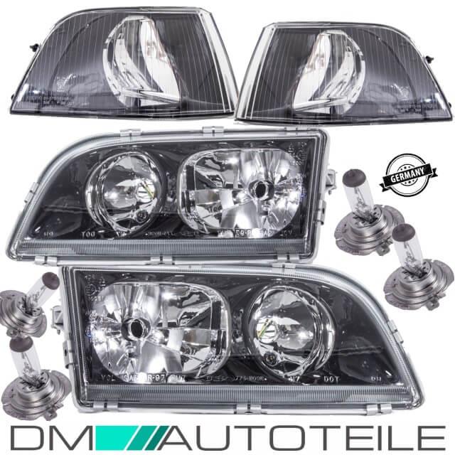 Set Volvo V40 S40 Scheinwerfer Schwarz Bj 00-04 H7/H7 + Blinker Vorne+Birnen