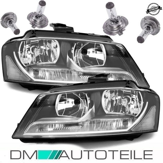 Set Audi A3 8P 8PA Scheinwerfer Rechts&Links Klarglas Facelift 08-12 H7/H7 +TFL +4x H7 Birnen