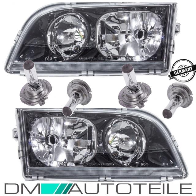 Set Volvo V40 S40 Scheinwerfer Rechts & Links Schwarz Bj 00-04 Facelift H7/H7 + 4x H7 Birnen
