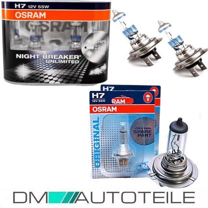 Set Scheinwerfer 3U LED Schwarz-4x H7 Philips Birnen passt für VW Golf 6 ab 08-12