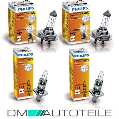 Set Audi A3 8L 8L1 Klarglas Scheinwerfer RE+LI 00-03 H7/H1 + 4x Birnen H7/H1 Philips