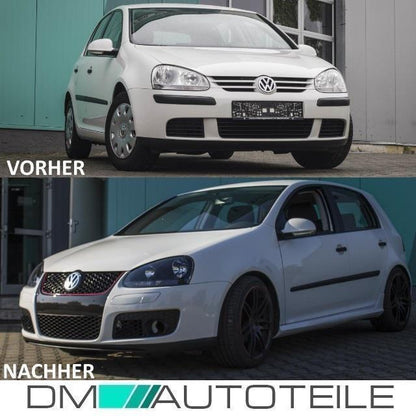 Scheinwerfer Klarglas Schwarz H7/H7 + 4x Osram passt für VW Golf 5 Jetta 03-08