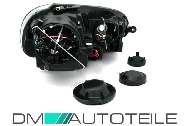 Klarglas Scheinwerfer SET Schwarz DE-Linse 4x Philips Vision passt für VW Golf 5