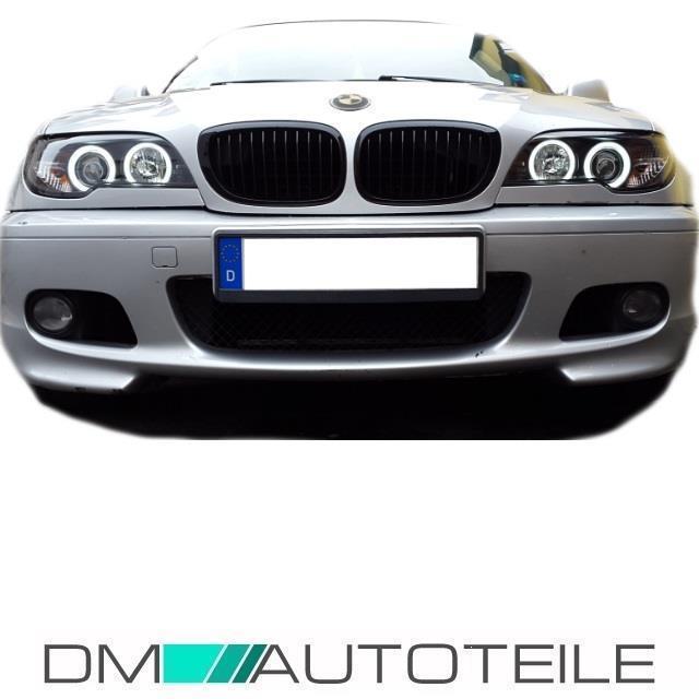 CCFL Angel Eyes Scheinwerfer Schwarz H7/H7 Bj 01-05+4x H7 Osram Birnen passt für Set BMW E46 Limousine Touring
