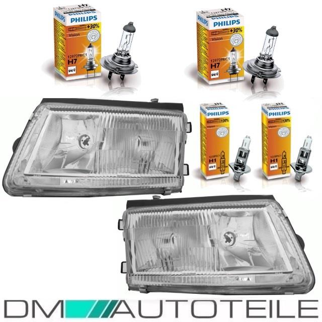 Scheinwerfer SET H7/H1 ohne NSW + 4tlg.Philips Birnen passt für Set VW Passat 3B ab 97-00