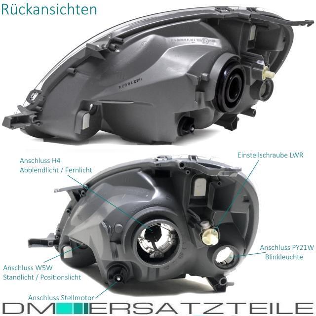 Set Toyota Yaris P1F Scheinwerfer links+rechts Bj 03-05 H4 Valeo System