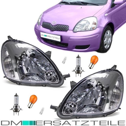Set Toyota Yaris P1F Scheinwerfer links+rechts 03-05 H4 Valeo System + Birnen SET