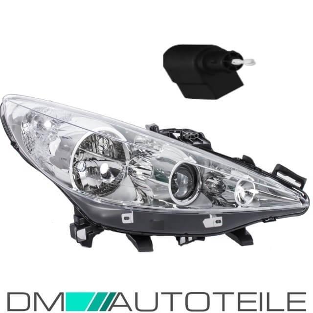 Peugeot 207 Scheinwerfer Klarglas rechts Bj 06-13 H7/H7/H1 + Stellmotor + Kurvenlicht