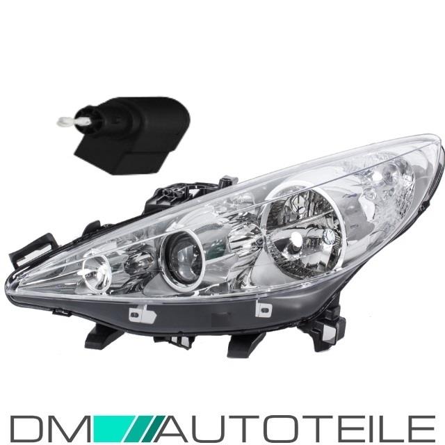 Peugeot 207 Scheinwerfer Klarglas links Bj 06-13 H7/H7/H1 + Stellmotor + Kurvenlicht