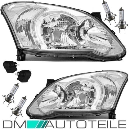 Set Toyota Corolla E12 Facelift Scheinwerfer Rechts & Links 04-07 H7/H7 + Motor für Valeo+Birnen