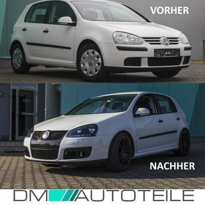 Stoßstange Vorne aus ABS ZUBEHÖR SET passt für VW Golf 5 + Wabengrill GTI + ABE