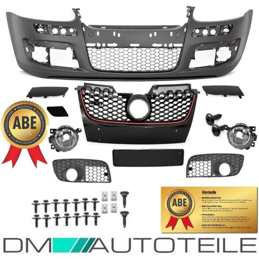 Stoßstange vorne inkl. Schrauben + Nebel SET ABS+ABE passt für VW Golf 5