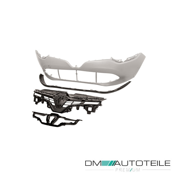 Stoßstange vorne grundiert+Gitter Set passt für Renault Clio IV bj 12-16