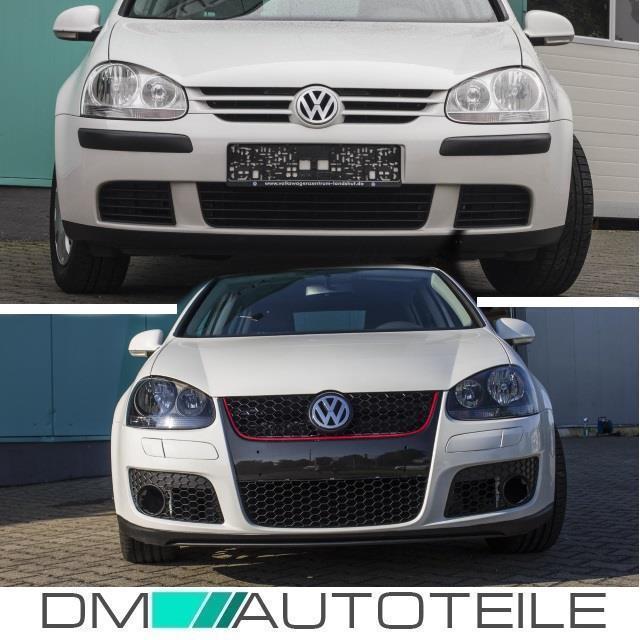 Scheinwerfer Set Schwarz +4x H7 Birnen H7/H7 passt für VW Golf 5 GTI