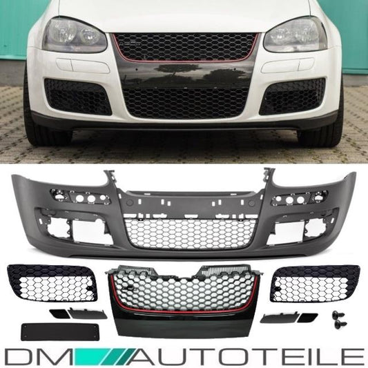 Stoßstange Vorne Kühlergrill Wabengrill Schwarz Gitterset CLEAN für VW Golf 5
