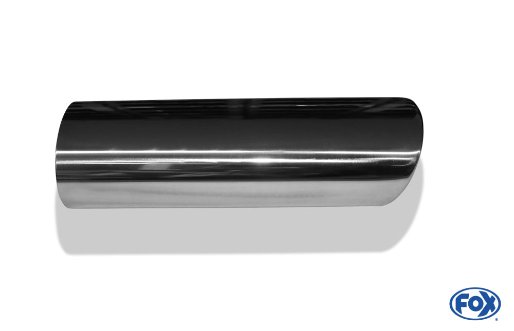 FOX Anschweißendrohr Typ 32 115x85 mm / Länge: 300 mm  - oval / eingerollt / 24,5° abgeschrägt / ohne Absorber