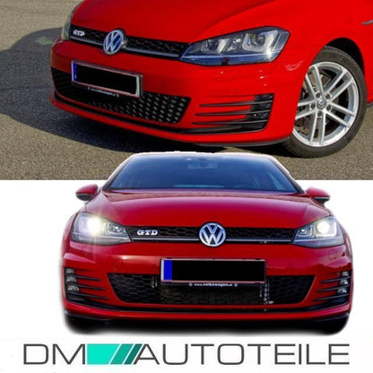 Kühlergrill Grill Chrom Schwarz + Heckdiffusor passt für Golf 7 GTD Umbau