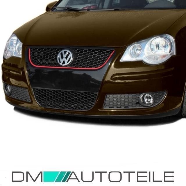 Wabengrill Frontgrill SET Wabengitter Stoßstangengitter passt für VW Polo 9N3