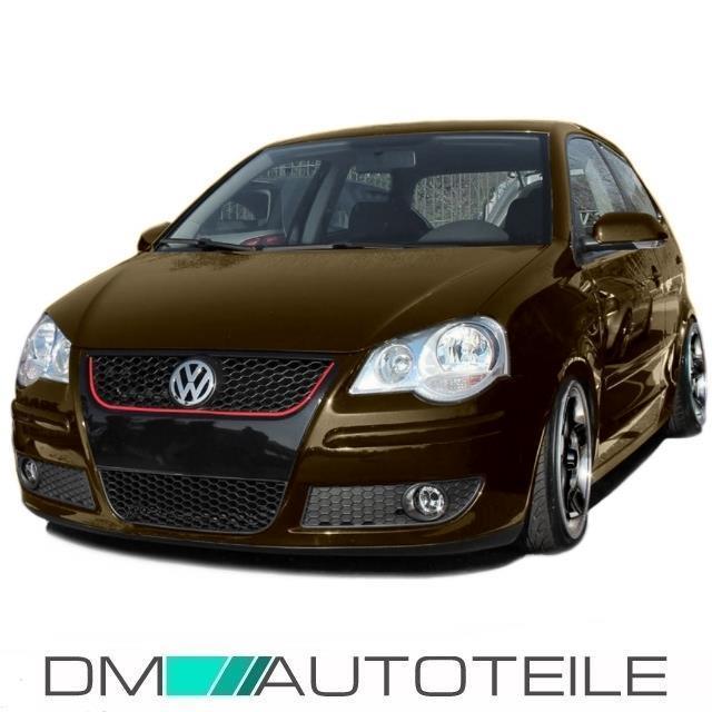 Wabengrill Frontgrill SET Wabengitter Stoßstangengitter passt für VW Polo 9N3