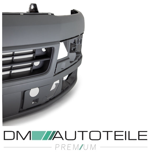 Stoßstange vorne genarbt dunkelgrau+Gitter für VW Transporter T5 Facelift 09-15