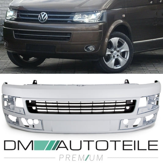 Stoßstange vorne grundiert+Gitter passt für VW Transporter T5 Facelift 09-15