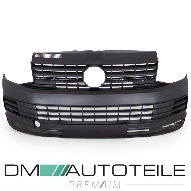 Stoßstange vorne komplett +Gitter schwarz passt für VW Transporter VI T6 15-19