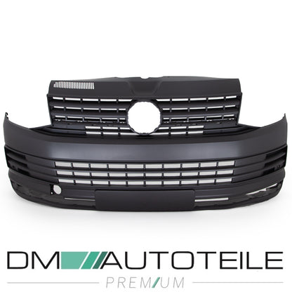 Stoßstange vorne komplett +Gitter schwarz passt für VW Transporter VI T6 15-19