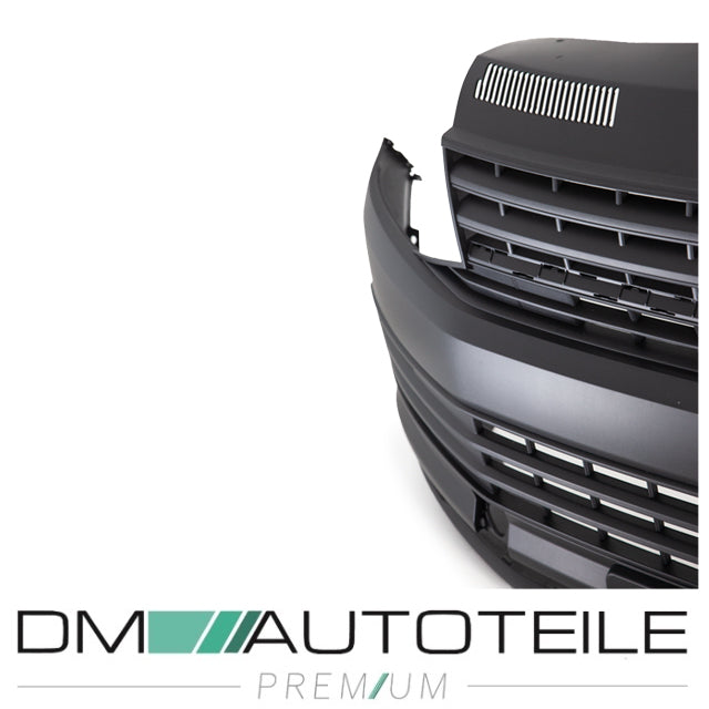 Stoßstange vorne komplett +Gitter schwarz passt für VW Transporter VI T6 15-19