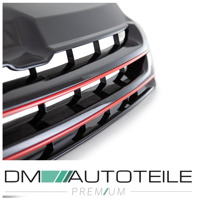 Kühlergrill Grill Clean Schwarz lackiert Leiste Rot für VW T5 GP Facelift 09-15
