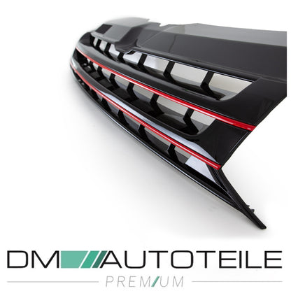 Kühlergrill Grill Clean Schwarz lackiert Leiste Rot für VW T5 GP Facelift 09-15