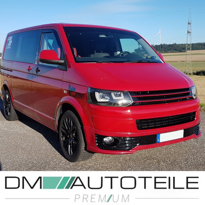 Kühlergrill Grill Clean Schwarz lackiert Leiste Rot für VW T5 GP Facelift 09-15