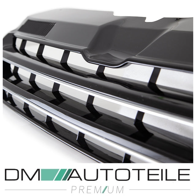 Kühlergrill Grill Clean Schwarz glanz Leiste Chrom für VW T5 GP Facelift 09-15