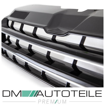 Kühlergrill Grill Clean Schwarz glanz Leiste Chrom für VW T5 GP Facelift 09-15