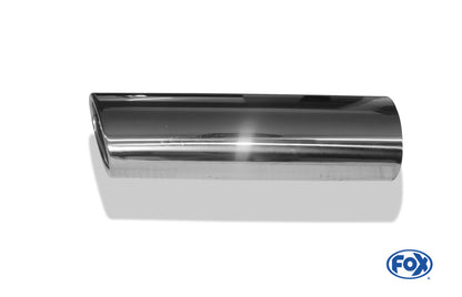 FOX Anschweißendrohr Typ 39 Rechts 115x85 mm / Länge: 240 mm - oval  Porsche / seitlich eingerollt / mit Absorber