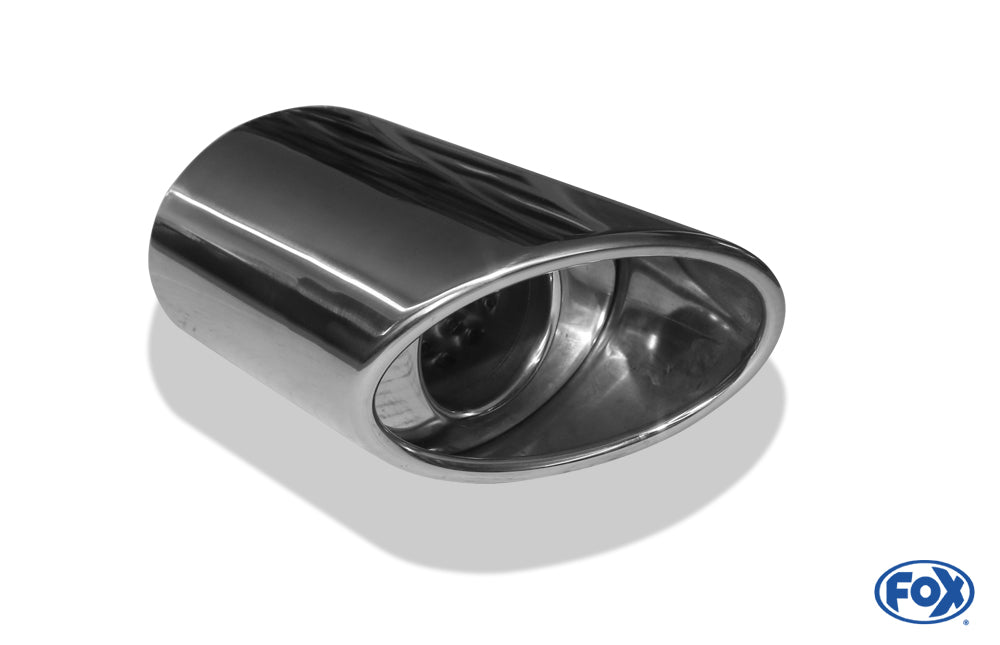 FOX Anschweißendrohr Typ 39 Links 115x85 mm / Länge: 160 mm - oval  Porsche / seitlich eingerollt / mit Absorber